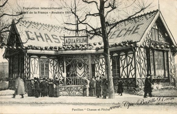 Carte Postale Ancienne - Exposition internationale - Roubaix 1911- Pavillon Chasse et Pêche
