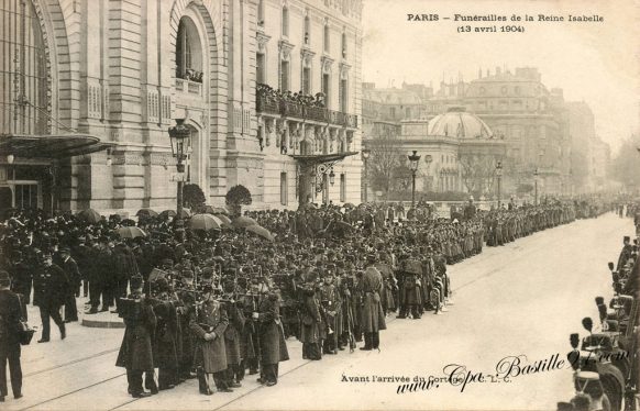 Carte Postale Ancienne - Funéraire de la reine Isabelle le 13 avril 1904