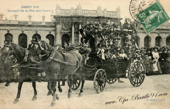 Carte Postale Ancienne de Nancy en 1909 - Souvenir de la fête des fleurs