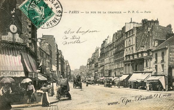 Carte Postale Ancienne - Paris - La rue de la chapelle à la belle époque 