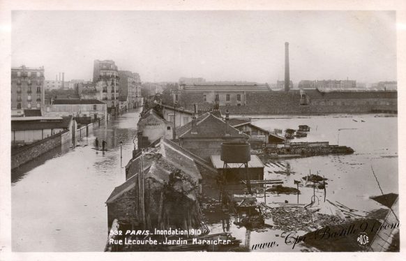 Inondations de 1910 à paris - Rue lecourbe - Jardin Maraicher