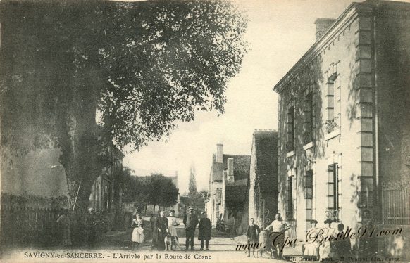 Carte Postale Ancienne de Savigny en Sancerre - l'Arrivée par la route de Cosne