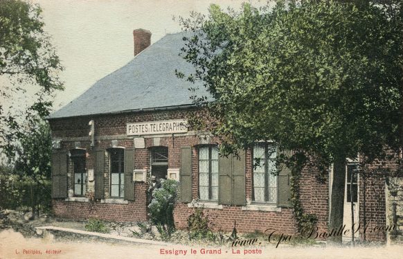 Carte Postale Ancienne d'Essigny-le-Grand - La Poste et Télégraphes