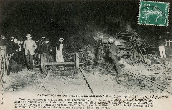 Carte Postale Ancienne de la catastrophe de Villepreux les Clayes le 18 juin 1910