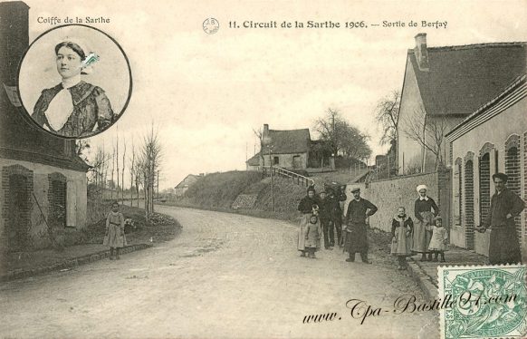 Cartes Postales Anciennes - Le circuit de la Sarthe en 1906 - Sortie de Berfay