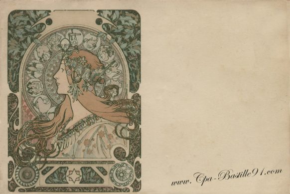 Carte Postale Ancienne d'Alphonse Mucha - Zodiaque