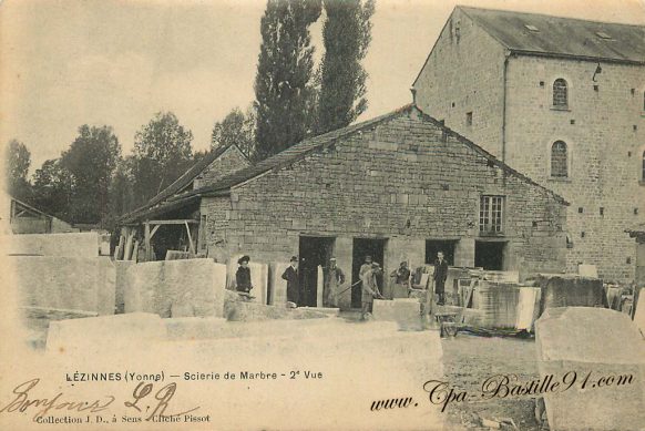 Carte Postale Ancienne de Lezinnes - Scierie de Marbre