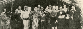 PC CIRCUS, A GROUP OF CLOWNS, Vintage REAL PHOTO Postcard (b59034